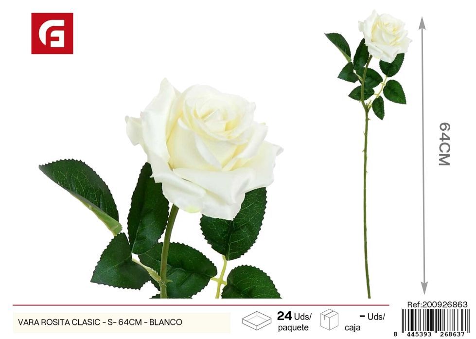 Vara de Rosita clásica S - 64 cm Blanco - Decoración floral