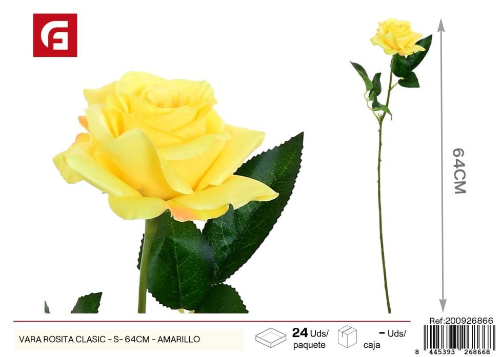 Vara de Rosita clásica S - 64 cm Amarillo - Decoración floral