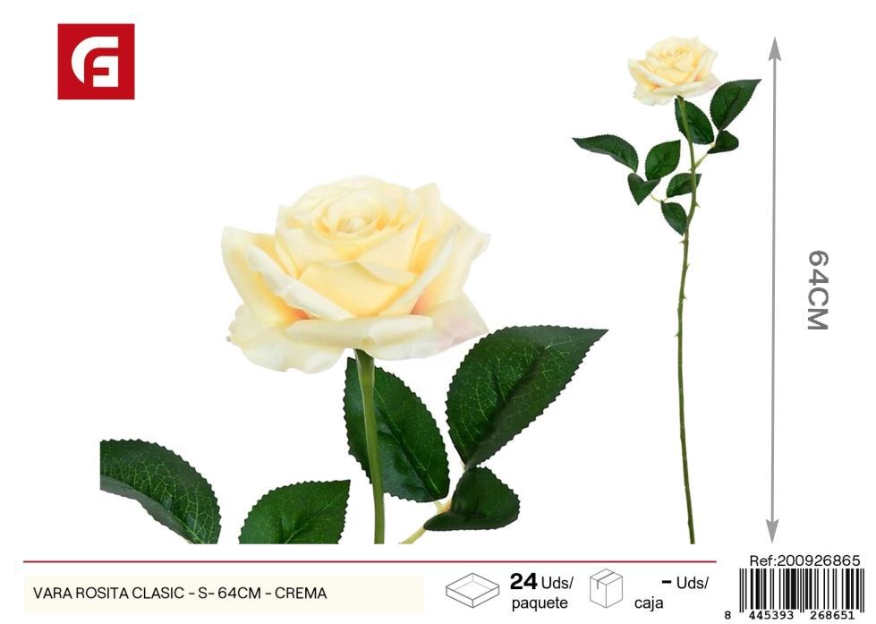 Vara de Rosita clásica S - 64 cm Crema - Decoración floral