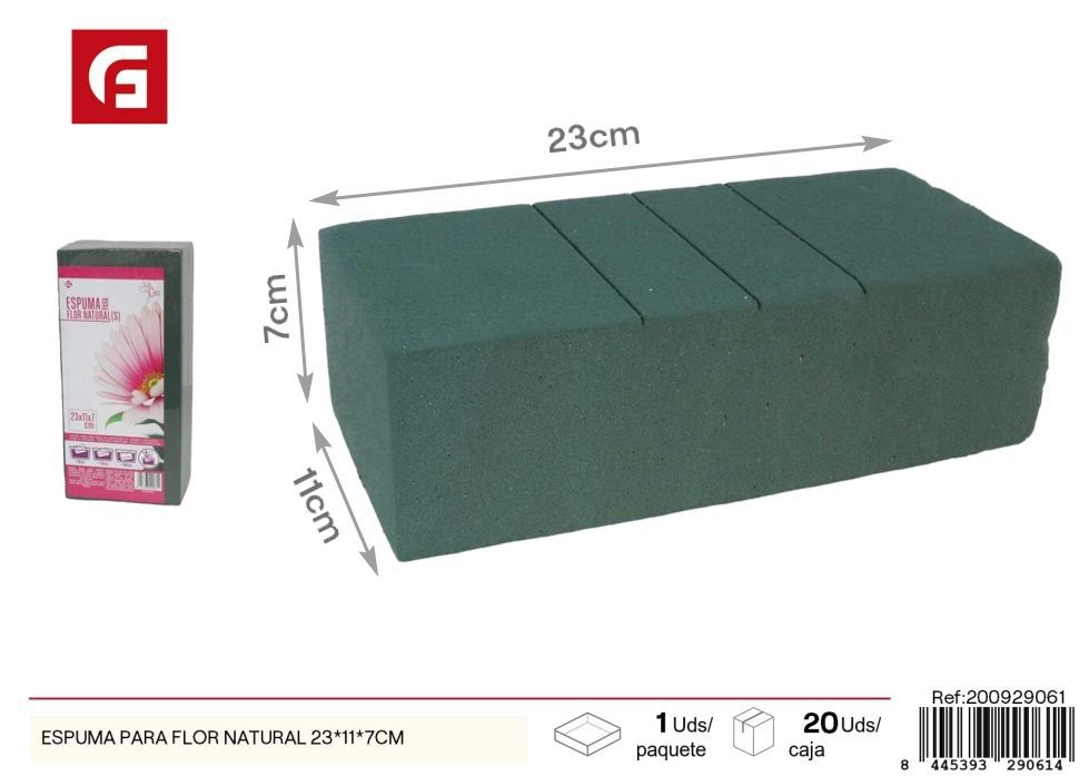 Espuma para flor natural 23*11*7 cm - Material de floristería