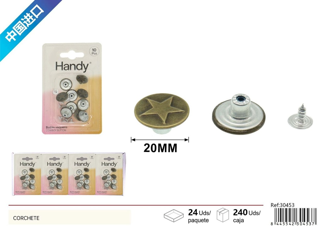 Corchete 20mm - Accesorios de costura y botones