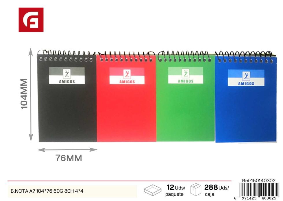 Agenda escolar A7 104x76 mm 60g 80H 4*4 - Material escolar y agendas