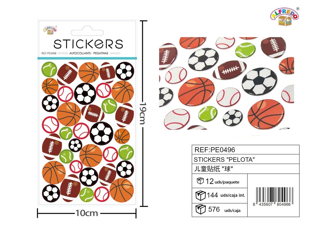 Stickers "Pelota" 10x19 cm