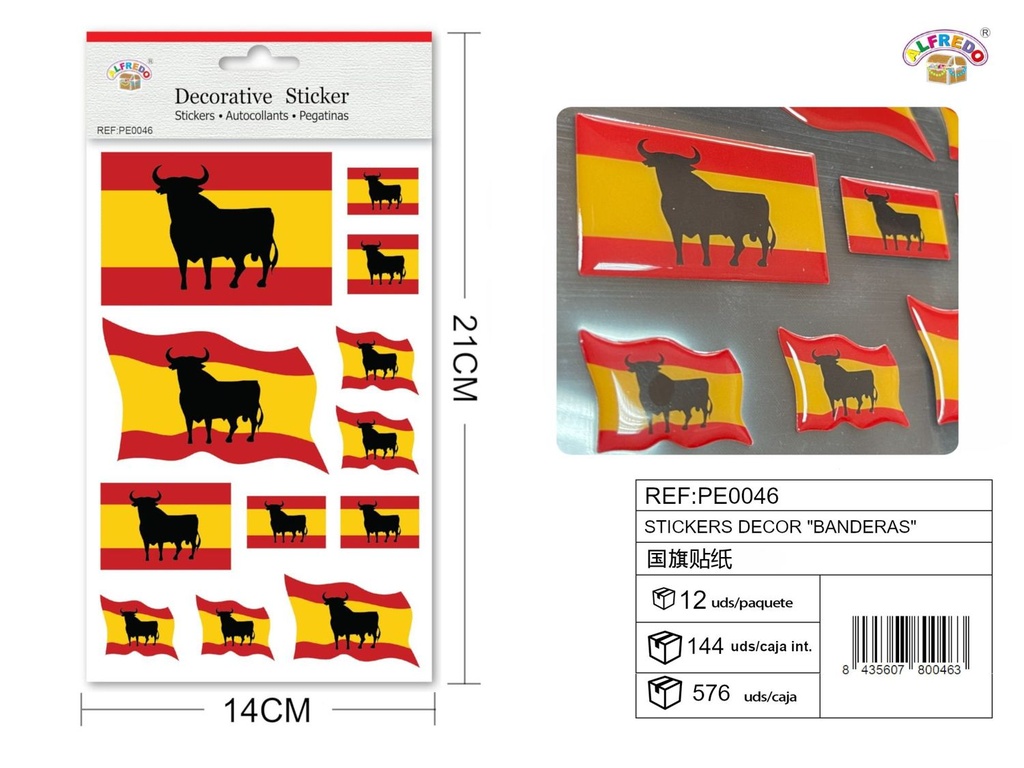 Stickers decorativos "Banderas" 14x21 cm