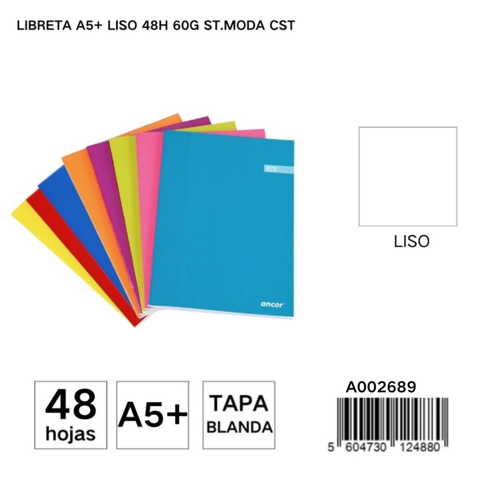 Libreta A5+ 48 hojas 60g - Artículos de papelería