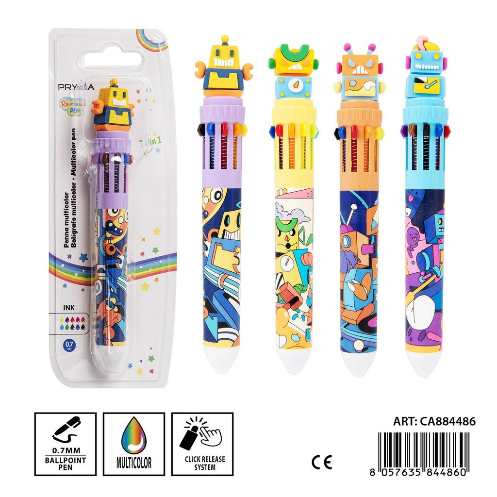 Bolígrafo de 10 colores 0.7 mm - Material de oficina