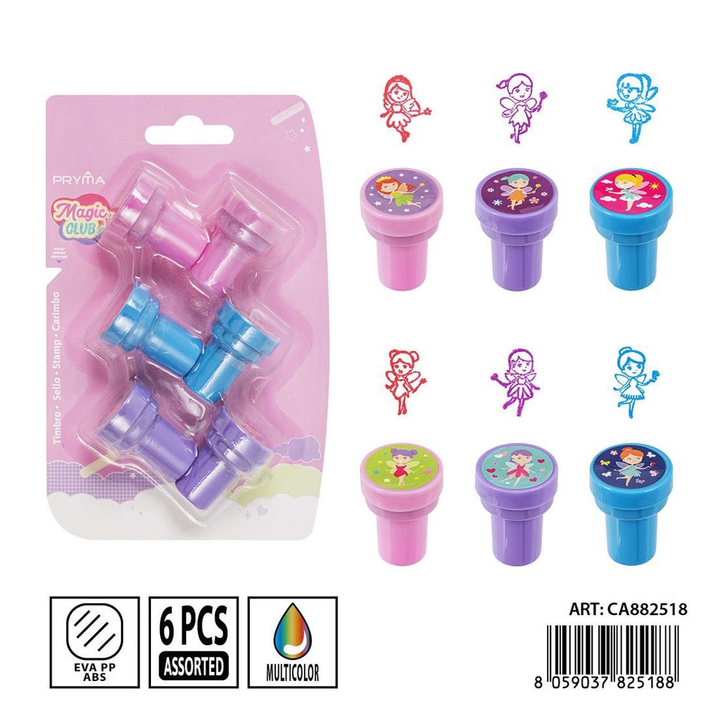 Sello redondo 6PZ 2.6x3.5 cm - Accesorios para manualidades