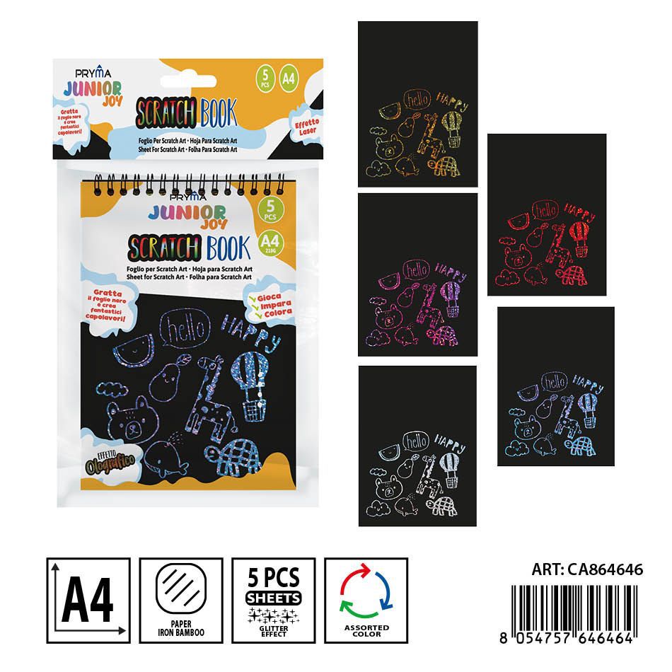 Libreta rascable A4 21x29 cm 5FF - Material de arte