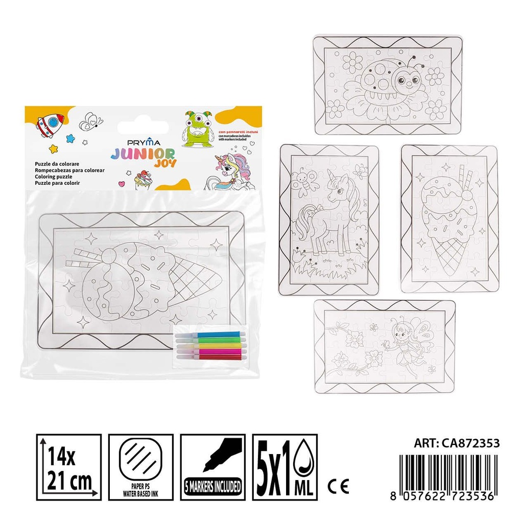 Puzzle rompecabezas para colorear con rotuladores 5PZ - Actividades creativas