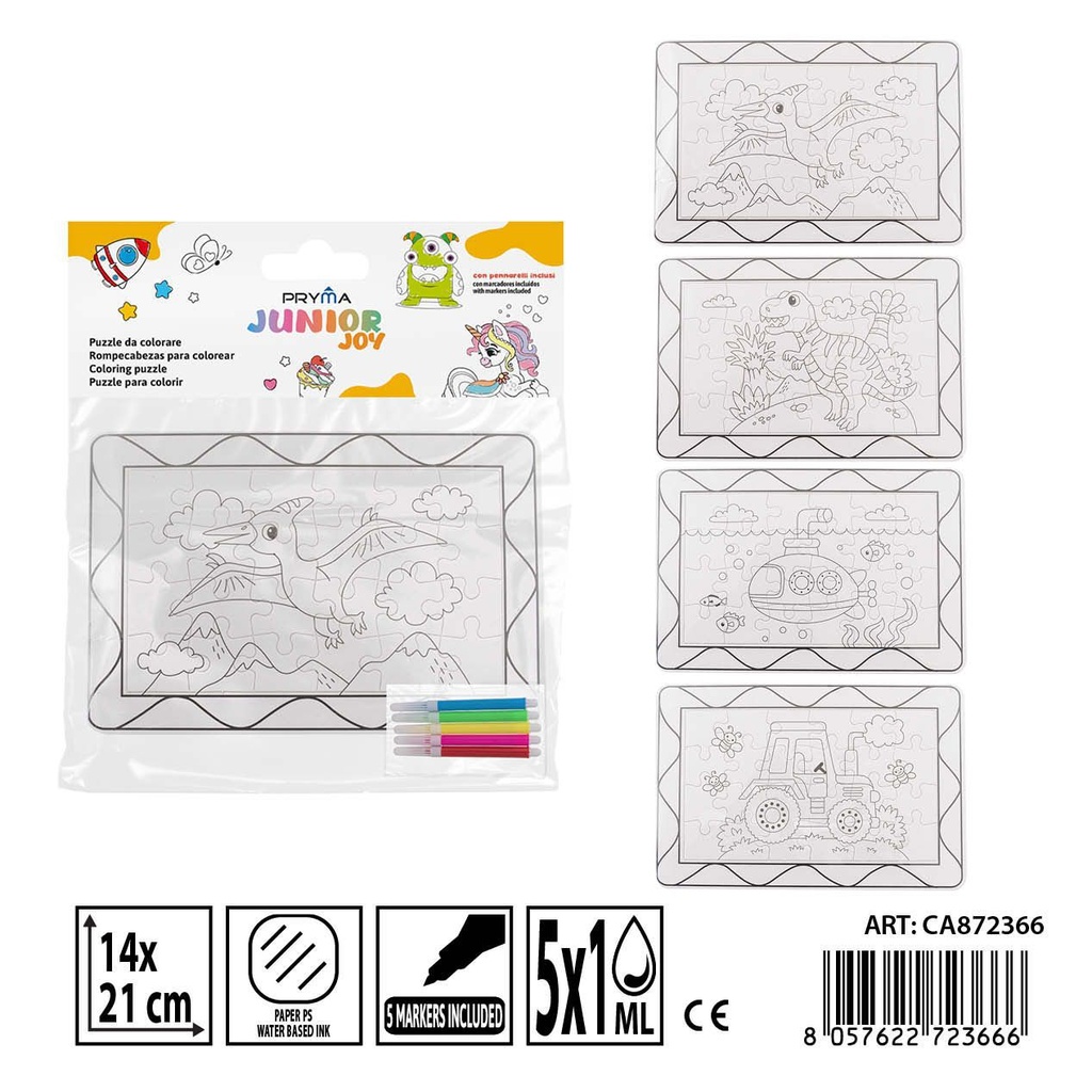 Puzzle rompecabezas para colorear con rotuladores 2PZ - Actividades creativas