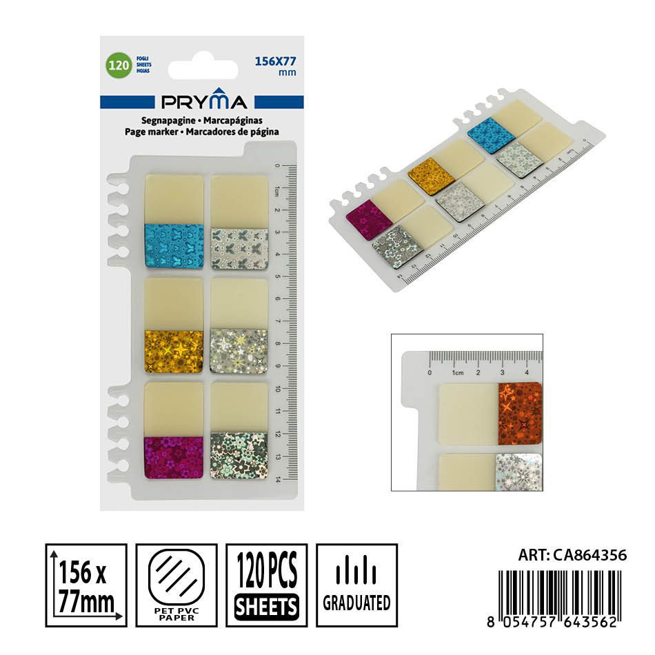 Marcadores adhesivos 15.6x7.7 cm 120FF - Papelería y notas