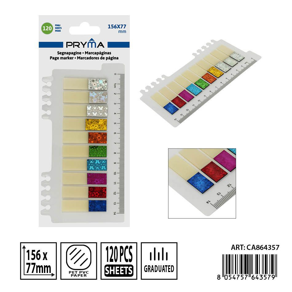 Marcadores adhesivos 15.6x7.7 cm 200FF - Papelería y notas