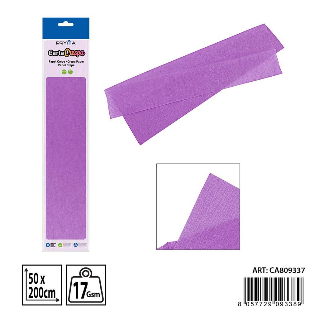 Papel crepe morado 50 x 200 cm - Material de manualidades