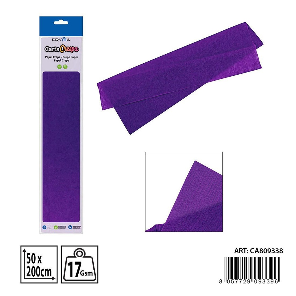 Papel crepe morado oscuro 50x200 cm - Papelería de manualidades