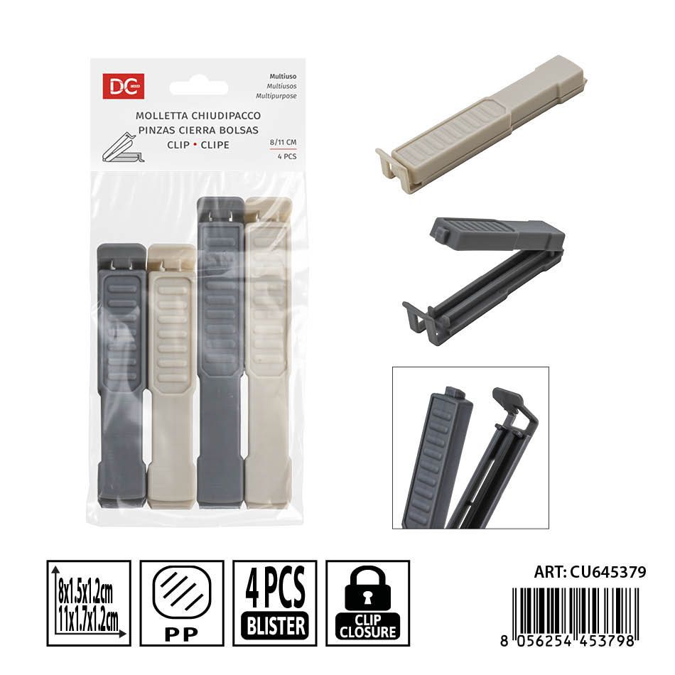 Pinzas cierra bolsas 4pz - Accesorios de cocina y almacenamiento