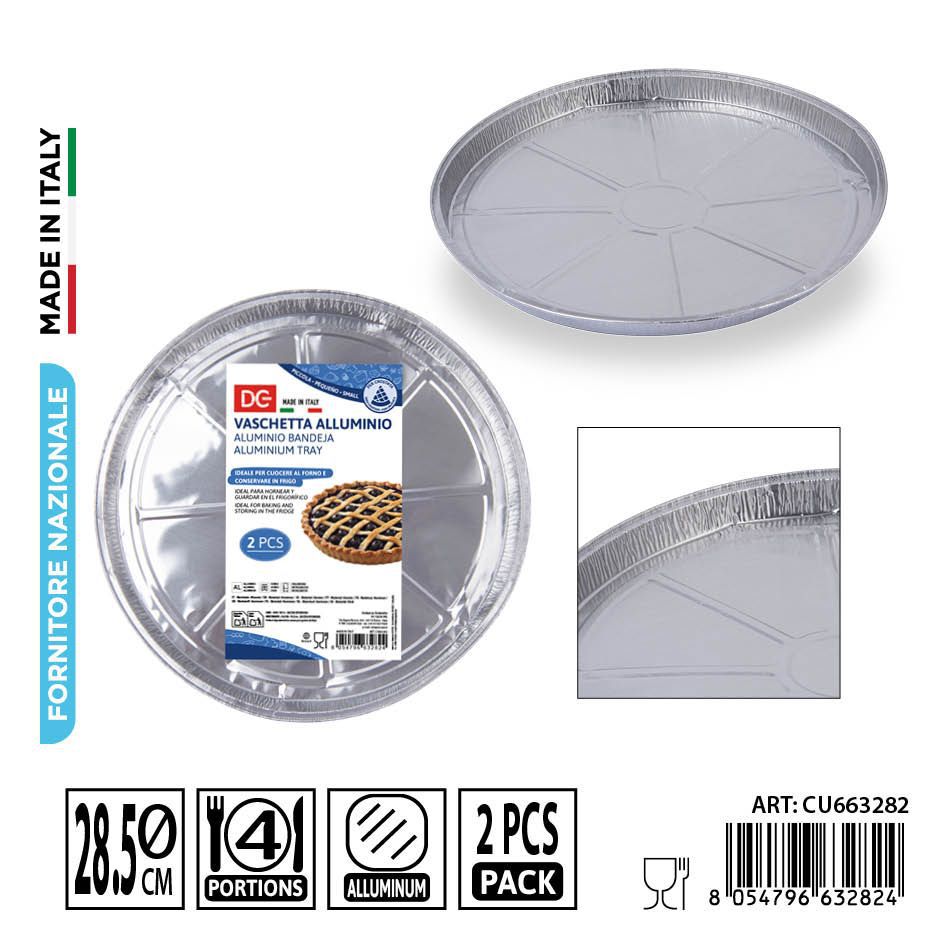Recipiente pequeño de tarta de aluminio 2pz - Accesorios de cocina desechables