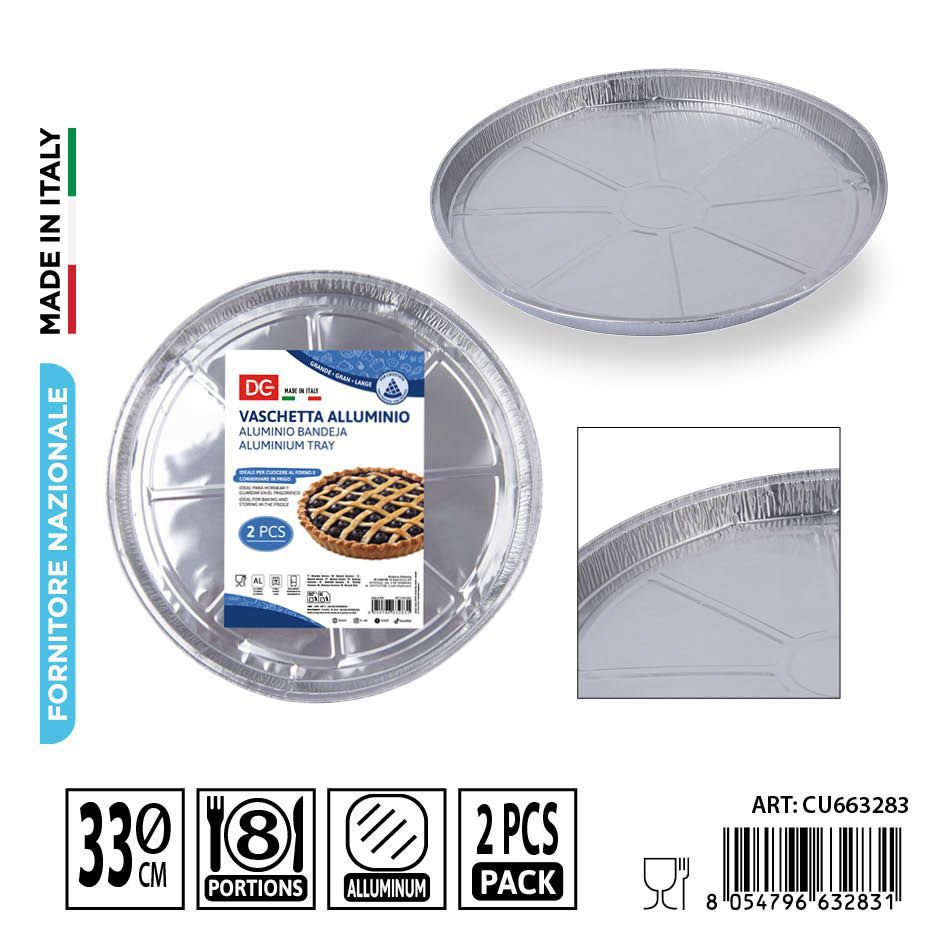Recipiente grande de tarta de aluminio 2pz - Accesorios de cocina desechables