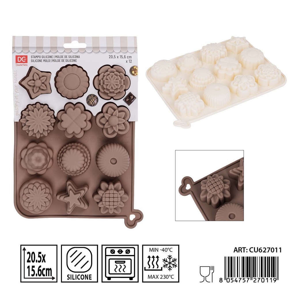 Molde de silicona flores 20.5x15.6 cm - Utensilios de cocina y repostería