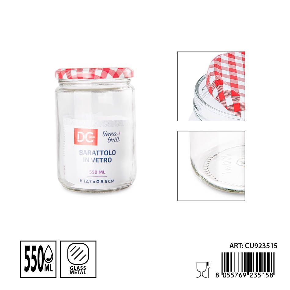 Tarros de vidrio con tapa 550ml - Envases de almacenamiento y organización