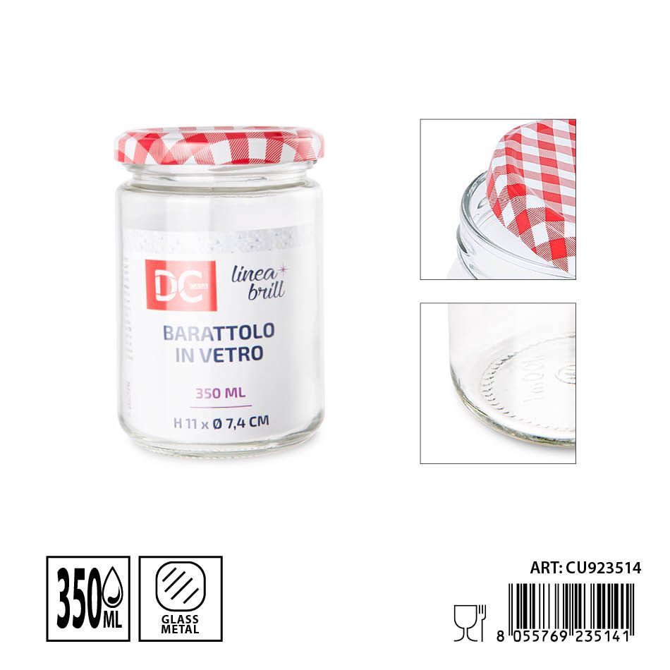 Tarros de vidrio con tapa 350ml - Envases de almacenamiento y organización