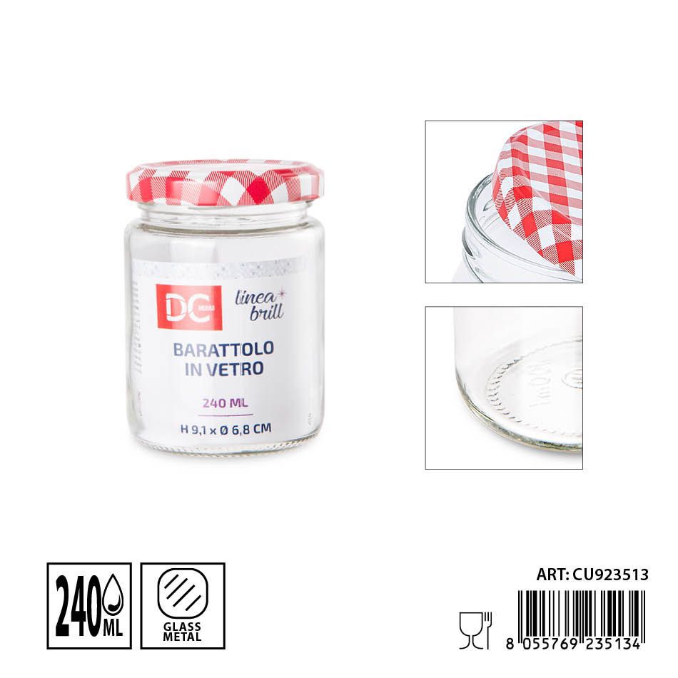Tarros de vidrio con tapa 240ml - Envases de almacenamiento y organización