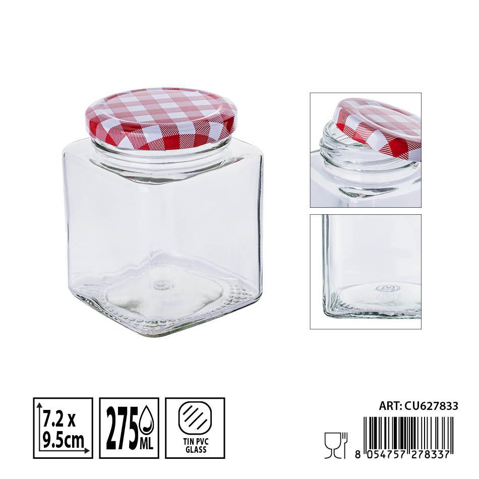 Bote de vidrio con tapa 275ml - Envases de almacenamiento y especieros