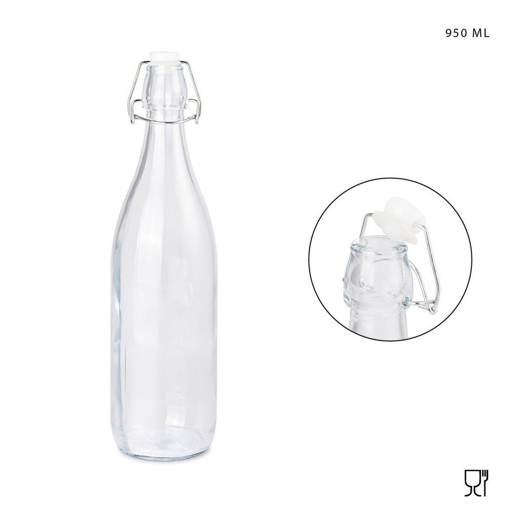 Botella de vidrio hermético 950ml - Envases de almacenamiento seguros