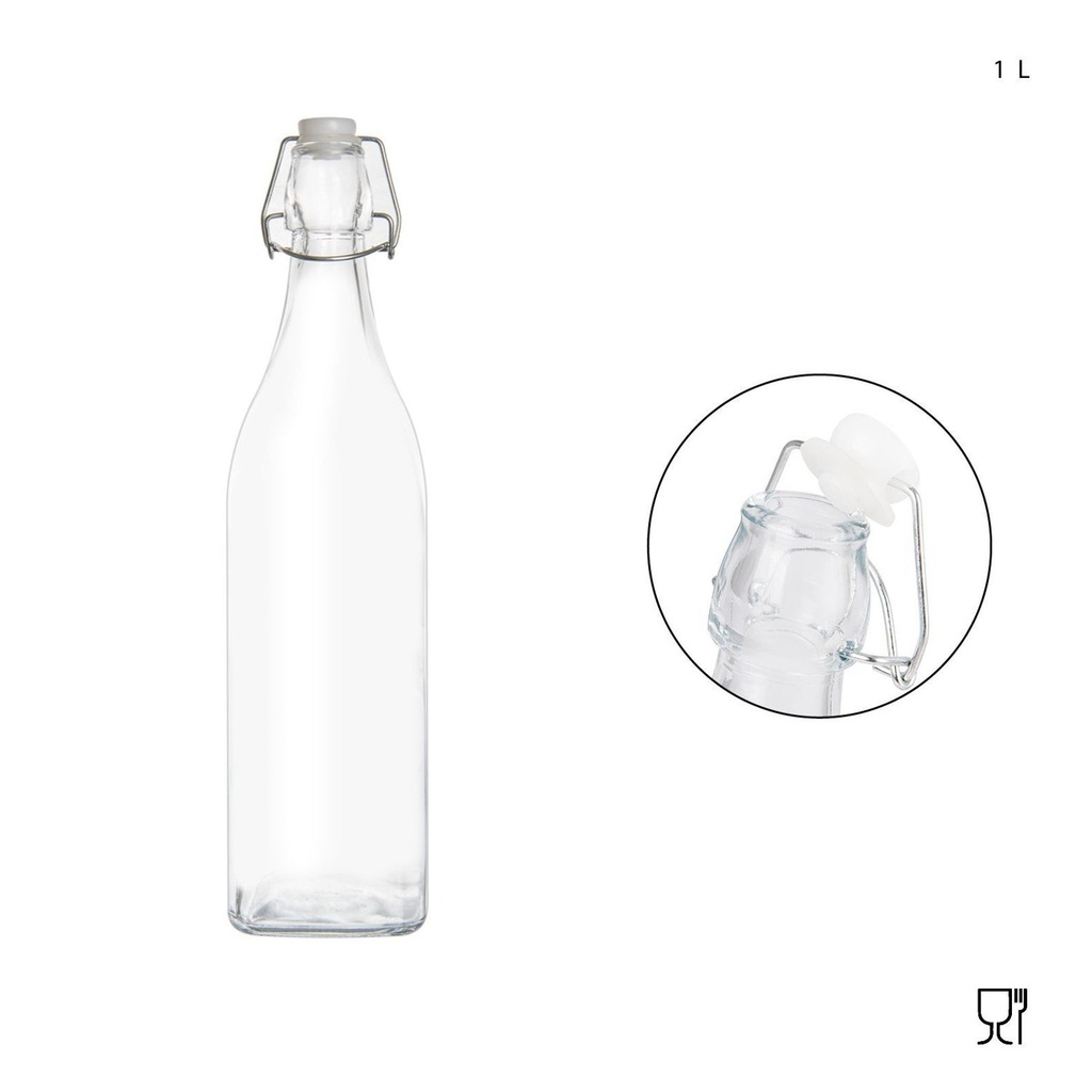 Botella de vidrio hermético 1L - Envases de almacenamiento seguros