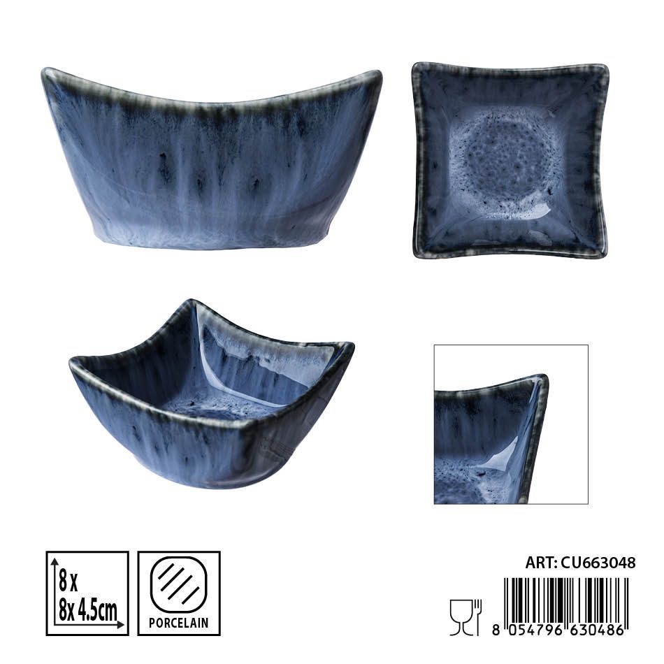 Salsadera aperitivo azul 8x8x4.5cm - Utensilios de mesa