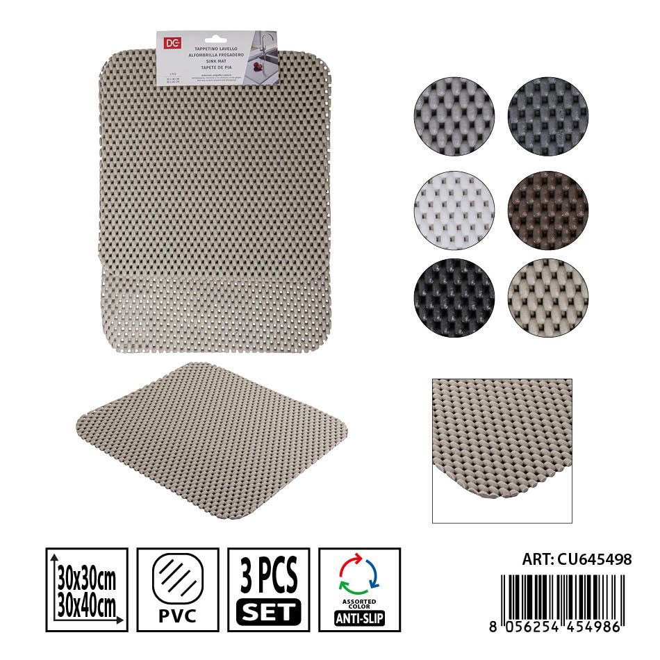Set de 3 alfombrillas para fregadero 30x30/30x40 cm - Accesorios de cocina