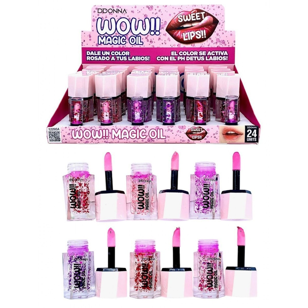 Brillo labial Lip Oil Magic Wow! 24 unidades - Cosméticos y cuidado de labios