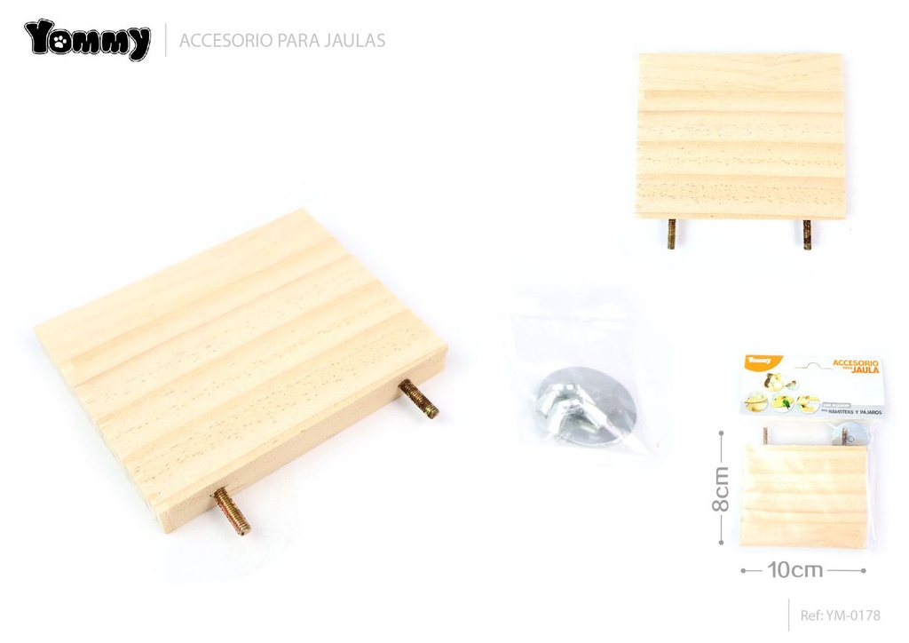 Plataforma de forrajeo rectangular para pájaros 8x10 cm - Mobiliario para aves