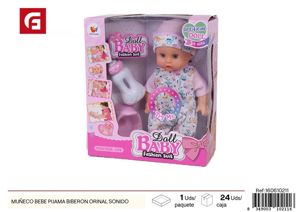 Móvil de bebé con pijama, biberón, orinal y sonido - Juguete educativo para bebés