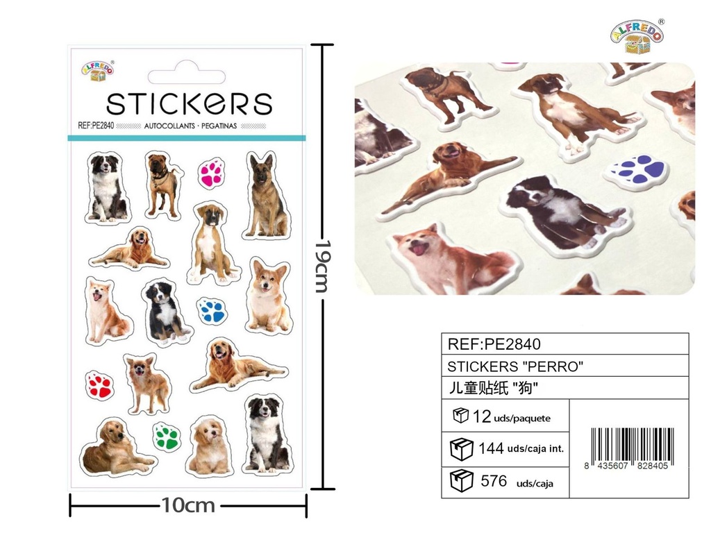 Stickes "Perro" 10x19 cm - Decoración y manualidades
