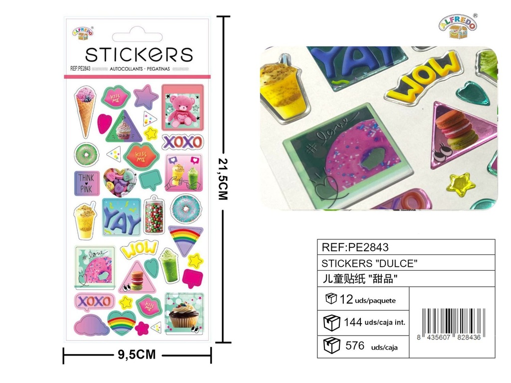 Stickes "Dulce" 9.5x21.5 cm - Decoración y manualidades