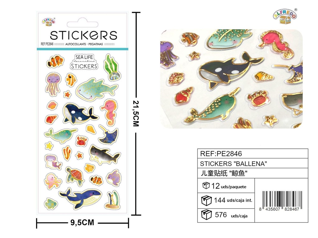 Stickes "Ballena" 9.5x21.5 cm - Decoración y manualidades