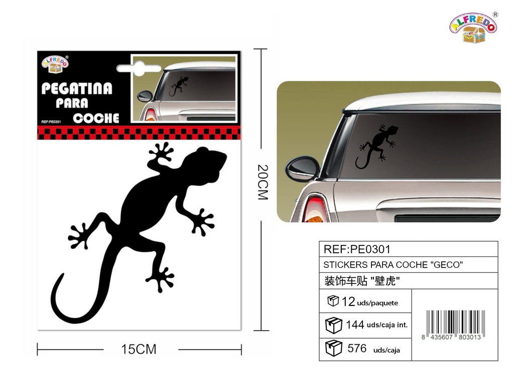 Pegatinas para coche "Geco" 15x20 cm - Accesorios decorativos para vehículos