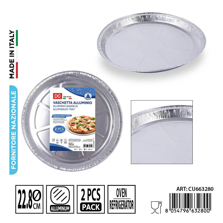 Recipiente para pizza de aluminio 1 pc - Accesorios desechables de cocina