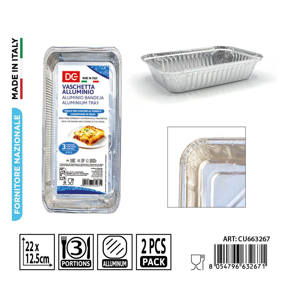 Bandeja de aluminio 3 porciones 2 pcs - Accesorios desechables de cocina