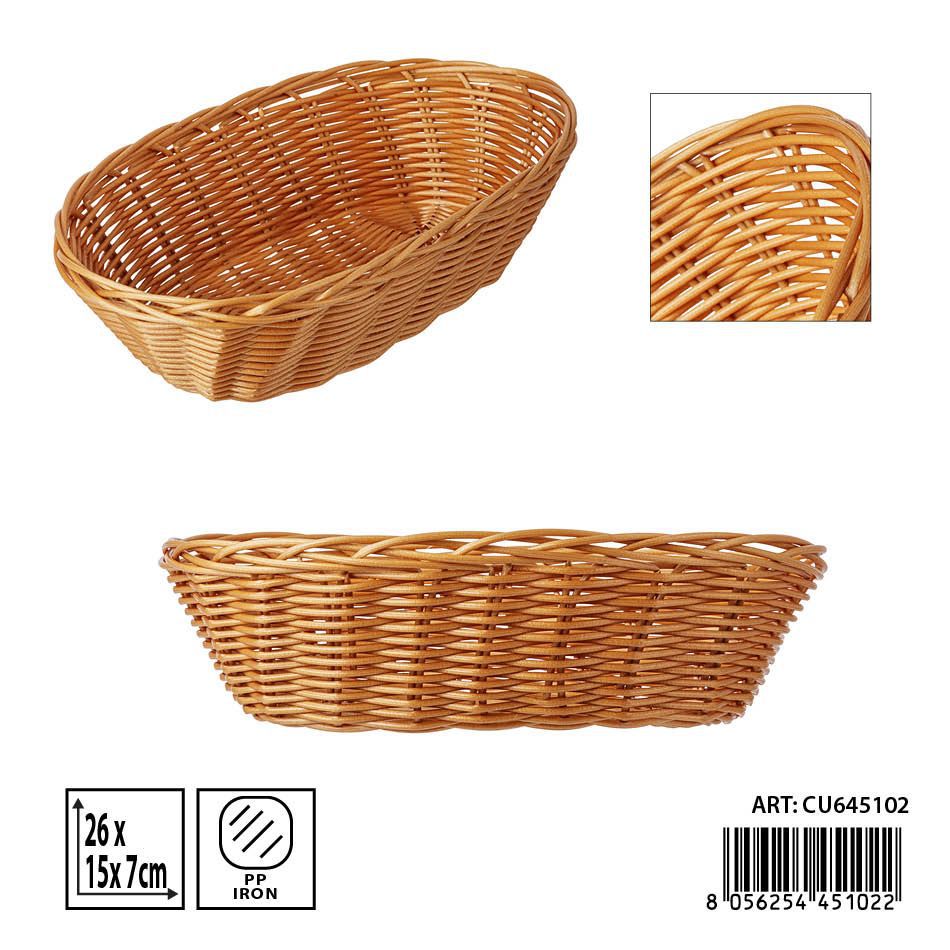 Cesta ovalada de plástico 26x15x7 cm - Accesorios de cocina y cestas de pan