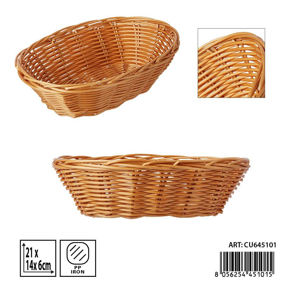 Cesta ovalada de plástico 21x14x6 cm - Accesorios de cocina y cestas de pan
