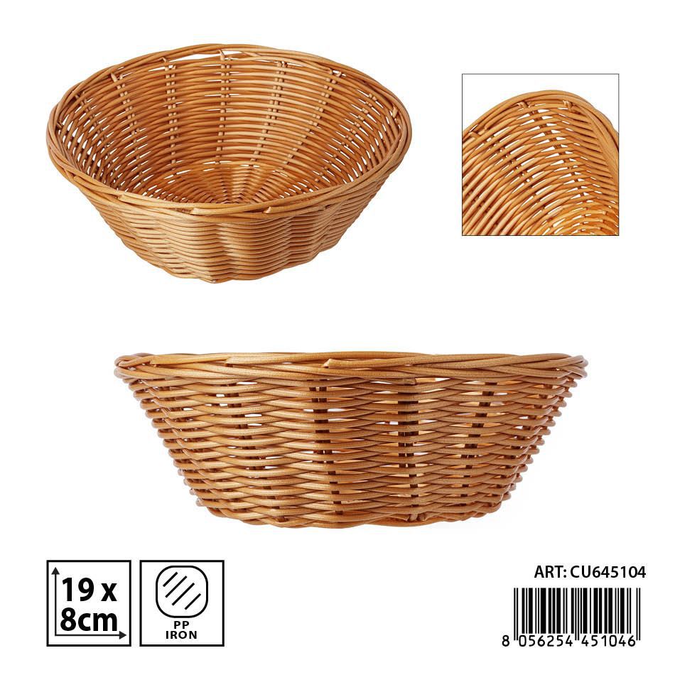 Cesta redonda de plástico 19x8 cm - Accesorios de cocina y cestas de pan