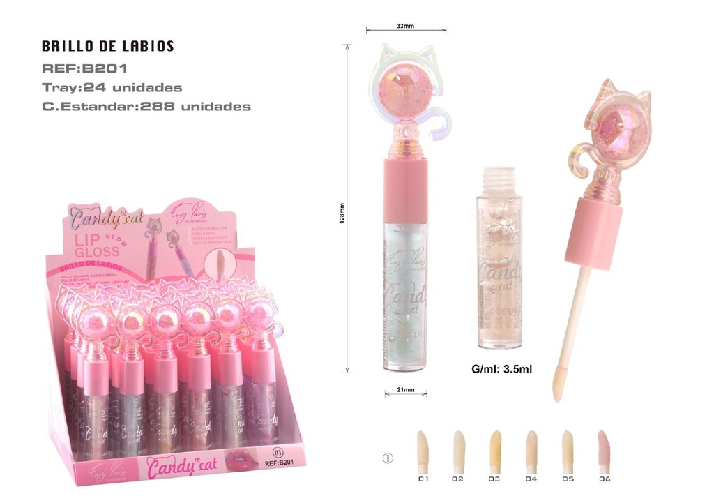 Brillo de labios hidratante 24u - Labio suave y brillante