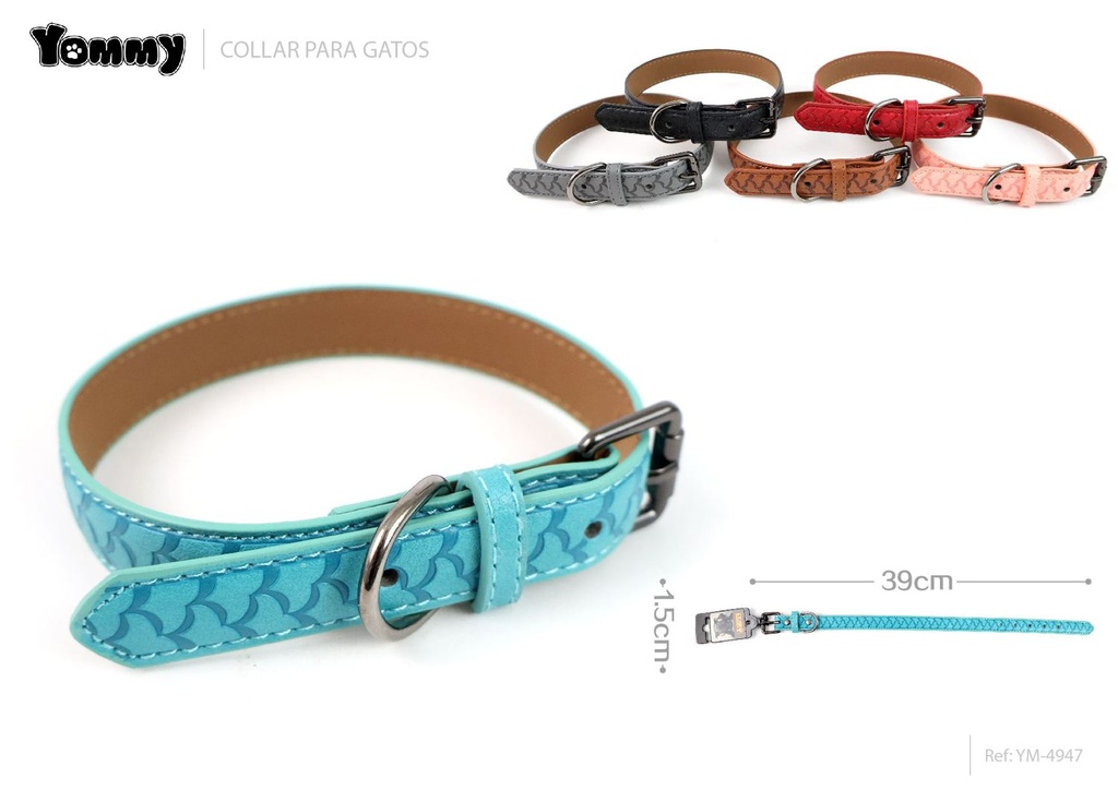 Collar para mascotas con diseño de borde difuminado, tamaño 1.5*39 cm - Accesorios para mascotas