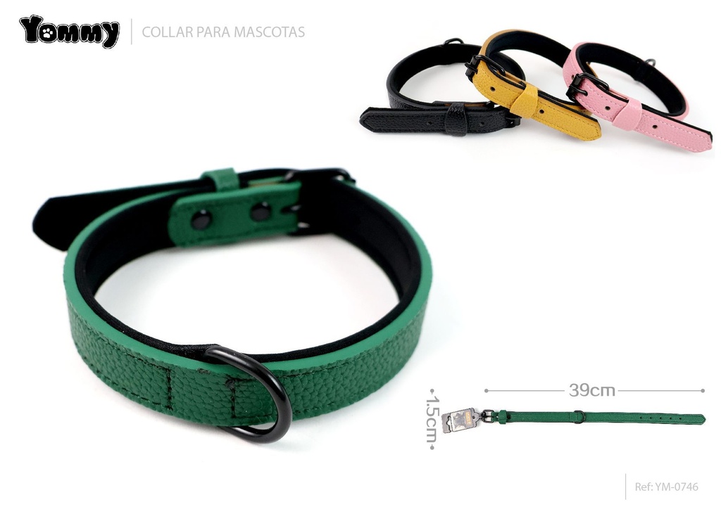 Collar para mascotas grande 1.5x39 cm - Accesorio para perros y gatos