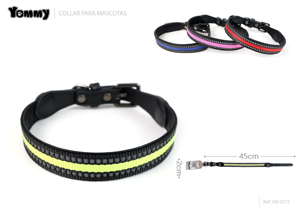 Collar reflectante para mascotas 2.0x45 cm - Seguridad para mascotas