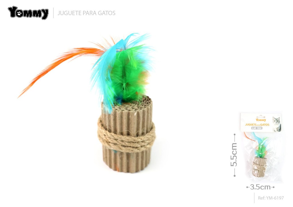 Juguete de papel para gato en forma de cilindro, tamaño 5.5*3.5 cm - Juguetes para gatos