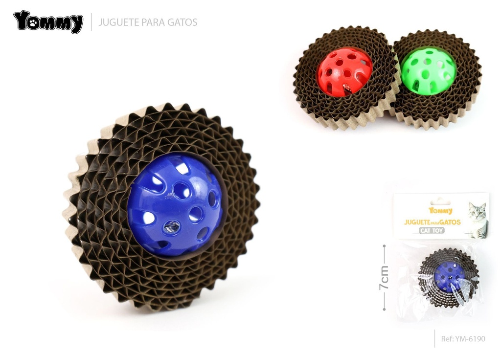Bola de papel de cartón 7 cm - Juguete para gatos