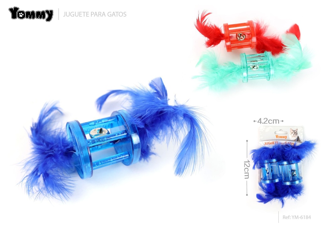 Pluma de juguete para gatos en forma de flor + doble cabeza 4.2x12 cm - Diversión para gatos