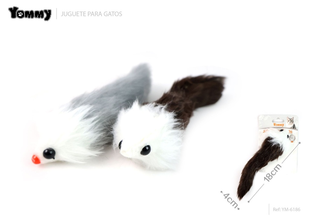 Ratón BB que hace sonido 18x4 cm - Juguete interactivo para gatos